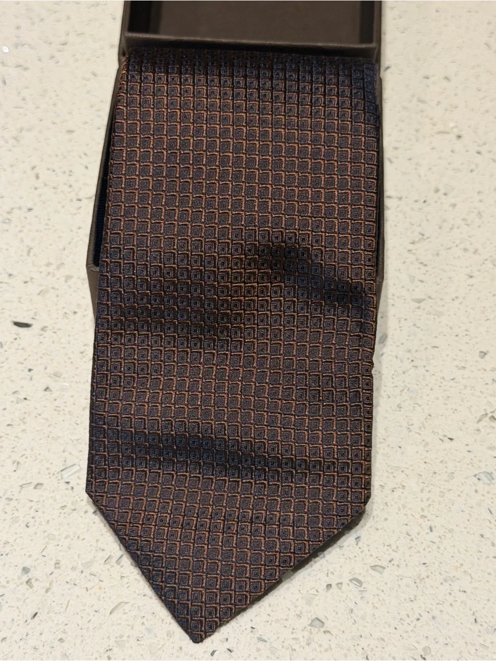 Patek Philippe Men's Geometric Tie in Brown and Navy